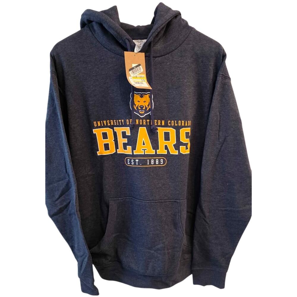 NWT University of Northern Colorado Bears Hoodie - Men's Size M 38/40- Blue